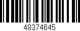Código de barras (EAN, GTIN, SKU, ISBN): '48374645'