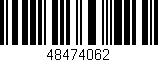 Código de barras (EAN, GTIN, SKU, ISBN): '48474062'