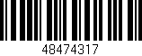 Código de barras (EAN, GTIN, SKU, ISBN): '48474317'