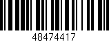 Código de barras (EAN, GTIN, SKU, ISBN): '48474417'