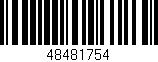 Código de barras (EAN, GTIN, SKU, ISBN): '48481754'