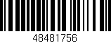 Código de barras (EAN, GTIN, SKU, ISBN): '48481756'