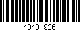 Código de barras (EAN, GTIN, SKU, ISBN): '48481926'