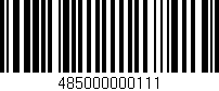 Código de barras (EAN, GTIN, SKU, ISBN): '485000000111'