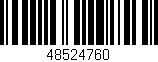 Código de barras (EAN, GTIN, SKU, ISBN): '48524760'