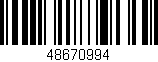 Código de barras (EAN, GTIN, SKU, ISBN): '48670994'