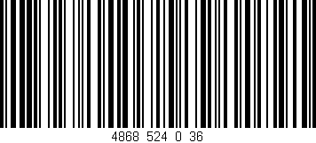 Código de barras (EAN, GTIN, SKU, ISBN): '4868_524_0_36'