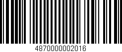 Código de barras (EAN, GTIN, SKU, ISBN): '4870000002016'