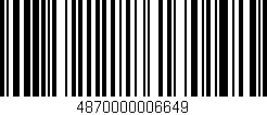 Código de barras (EAN, GTIN, SKU, ISBN): '4870000006649'