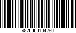 Código de barras (EAN, GTIN, SKU, ISBN): '4870000104260'