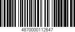 Código de barras (EAN, GTIN, SKU, ISBN): '4870000112647'