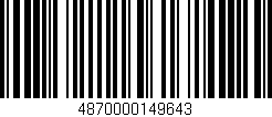 Código de barras (EAN, GTIN, SKU, ISBN): '4870000149643'