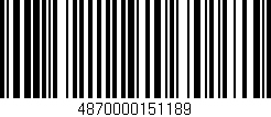 Código de barras (EAN, GTIN, SKU, ISBN): '4870000151189'