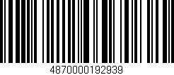 Código de barras (EAN, GTIN, SKU, ISBN): '4870000192939'