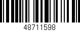 Código de barras (EAN, GTIN, SKU, ISBN): '48711598'