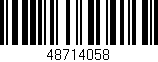 Código de barras (EAN, GTIN, SKU, ISBN): '48714058'