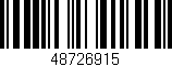Código de barras (EAN, GTIN, SKU, ISBN): '48726915'