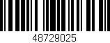 Código de barras (EAN, GTIN, SKU, ISBN): '48729025'