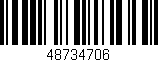 Código de barras (EAN, GTIN, SKU, ISBN): '48734706'