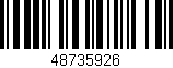 Código de barras (EAN, GTIN, SKU, ISBN): '48735926'