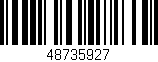 Código de barras (EAN, GTIN, SKU, ISBN): '48735927'
