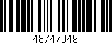 Código de barras (EAN, GTIN, SKU, ISBN): '48747049'