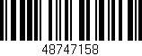 Código de barras (EAN, GTIN, SKU, ISBN): '48747158'