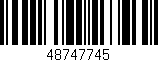 Código de barras (EAN, GTIN, SKU, ISBN): '48747745'