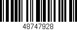 Código de barras (EAN, GTIN, SKU, ISBN): '48747928'