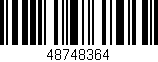 Código de barras (EAN, GTIN, SKU, ISBN): '48748364'
