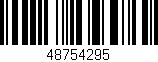 Código de barras (EAN, GTIN, SKU, ISBN): '48754295'