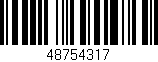 Código de barras (EAN, GTIN, SKU, ISBN): '48754317'