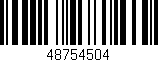 Código de barras (EAN, GTIN, SKU, ISBN): '48754504'