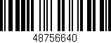 Código de barras (EAN, GTIN, SKU, ISBN): '48756640'