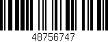 Código de barras (EAN, GTIN, SKU, ISBN): '48756747'