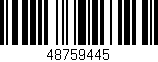 Código de barras (EAN, GTIN, SKU, ISBN): '48759445'