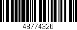 Código de barras (EAN, GTIN, SKU, ISBN): '48774326'