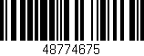 Código de barras (EAN, GTIN, SKU, ISBN): '48774675'