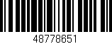 Código de barras (EAN, GTIN, SKU, ISBN): '48778651'
