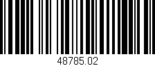 Código de barras (EAN, GTIN, SKU, ISBN): '48785.02'
