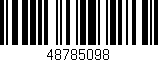 Código de barras (EAN, GTIN, SKU, ISBN): '48785098'