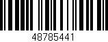 Código de barras (EAN, GTIN, SKU, ISBN): '48785441'