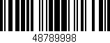 Código de barras (EAN, GTIN, SKU, ISBN): '48789998'
