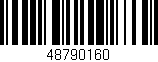 Código de barras (EAN, GTIN, SKU, ISBN): '48790160'