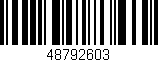 Código de barras (EAN, GTIN, SKU, ISBN): '48792603'