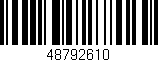 Código de barras (EAN, GTIN, SKU, ISBN): '48792610'
