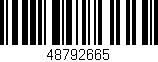Código de barras (EAN, GTIN, SKU, ISBN): '48792665'