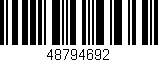 Código de barras (EAN, GTIN, SKU, ISBN): '48794692'
