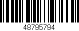Código de barras (EAN, GTIN, SKU, ISBN): '48795794'