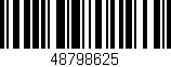 Código de barras (EAN, GTIN, SKU, ISBN): '48798625'